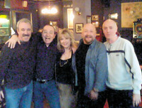 Some of the old band members still get together from time to time. This shot was taken at a reunion around 2007, at The Gun Tavern in Croydon, where the band played several gigs in the 1970s. From left: Dave Bell, Mick Sluman, Jill Saward, Colin Dawson and Stan Land.